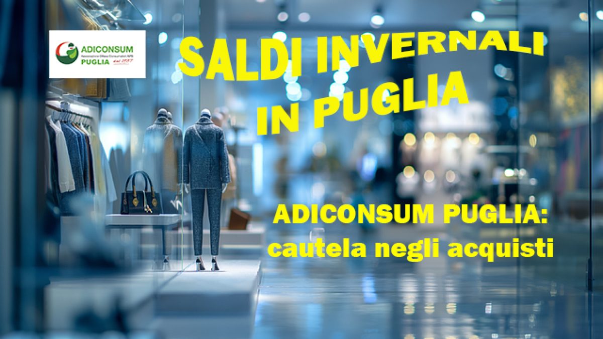 Saldi invernali in Puglia dal 3 gennaio al 28 febbraio